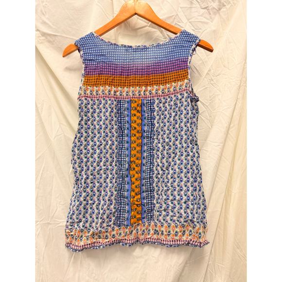 Srishti Organic Cotton Bohemian Print Artsy Geometric Tank Top Y2K Medium‎ - Picture 2 of 3